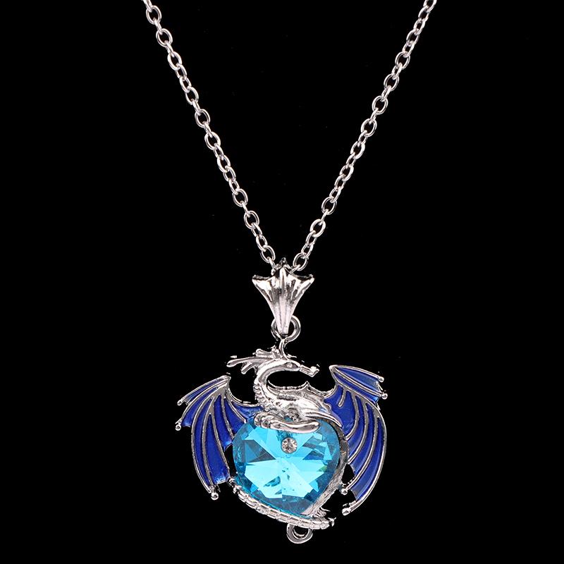 Exquisite  Color Dragon Pendant Necklace For Women Blue Purple Dragon Necklace Cute Dragon Party Jewelry Gift
