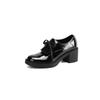 Fashion New Spring Patent Leather Woman Shoes Round Toe Women Pumps Shoes for Women Chunky Heel Loafers Fashion Casual High Heels Shoes