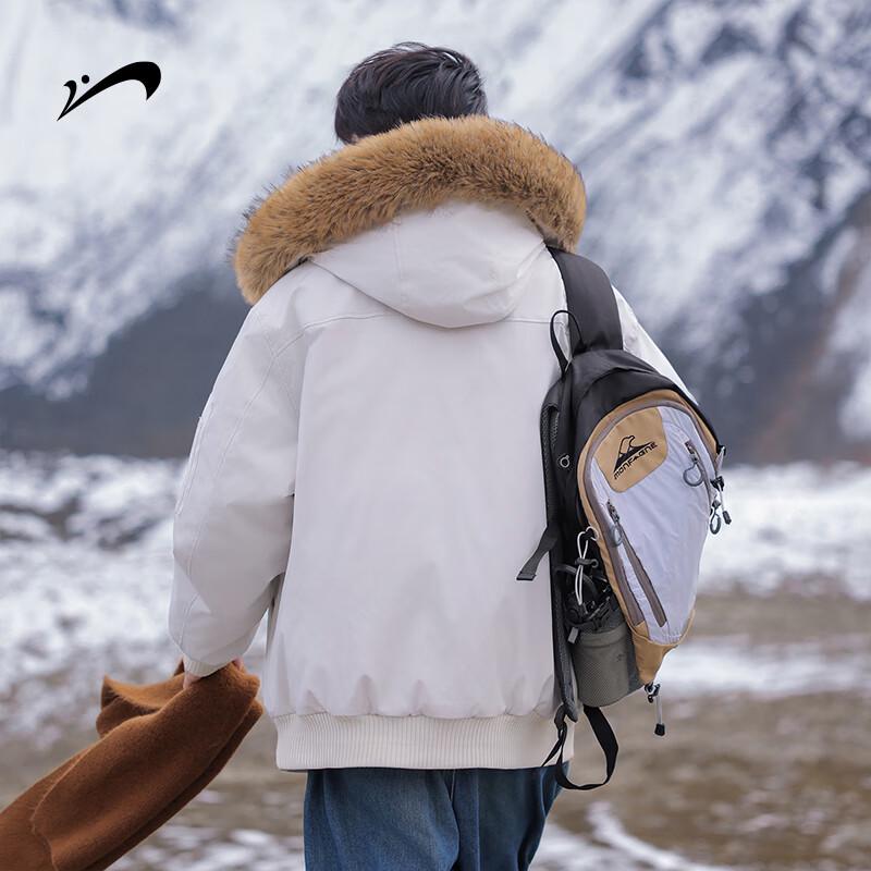 Guiren Niao Men's Thickened Hooded Winter Padded Jacket