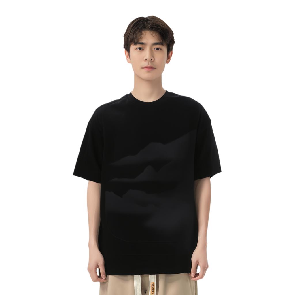 Li Ning T Shirts Unisex Black Crew Neck Moderate Straight Fit AHSVB01-2