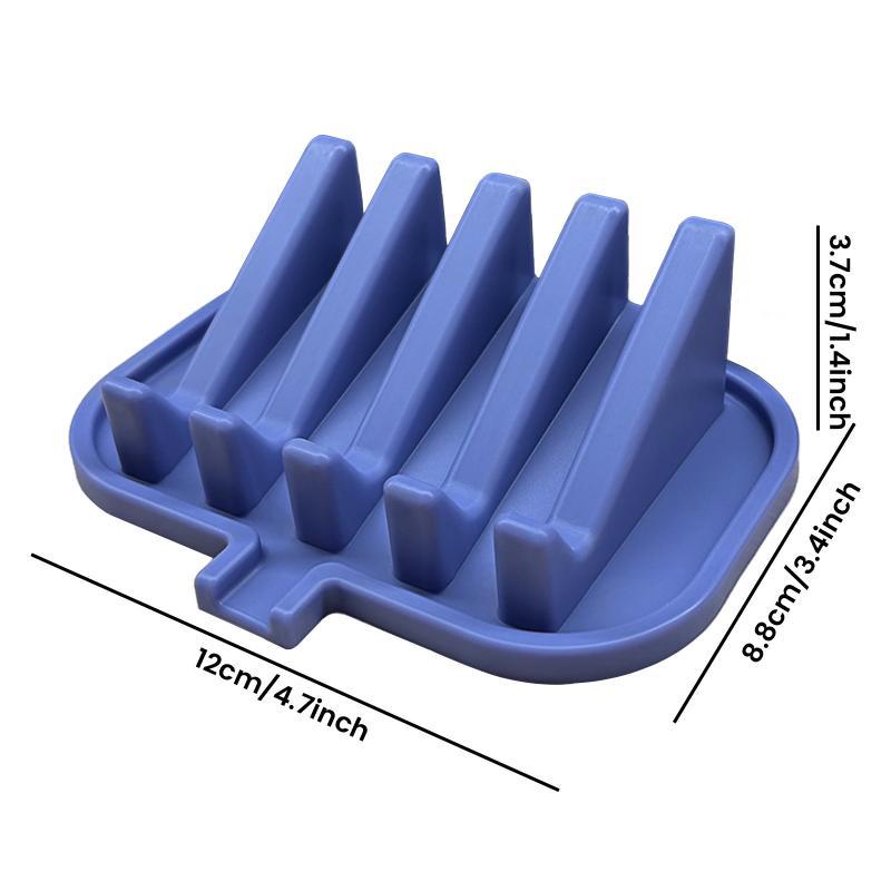 Quick Drain Silicone Soap Holder 5 Groove Non Slip Soap Tray for Shower Bathroom Travel Camping Portable Use