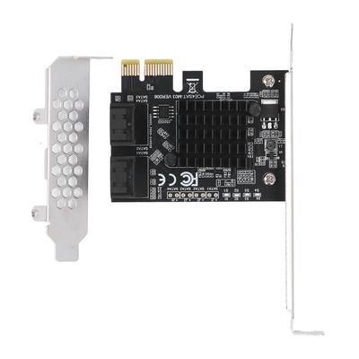 SATA3.0 Expansion Card Professional Plug and Play SATA3.0 To PCIE 4 Port 6G Adapter Card Hard Disk