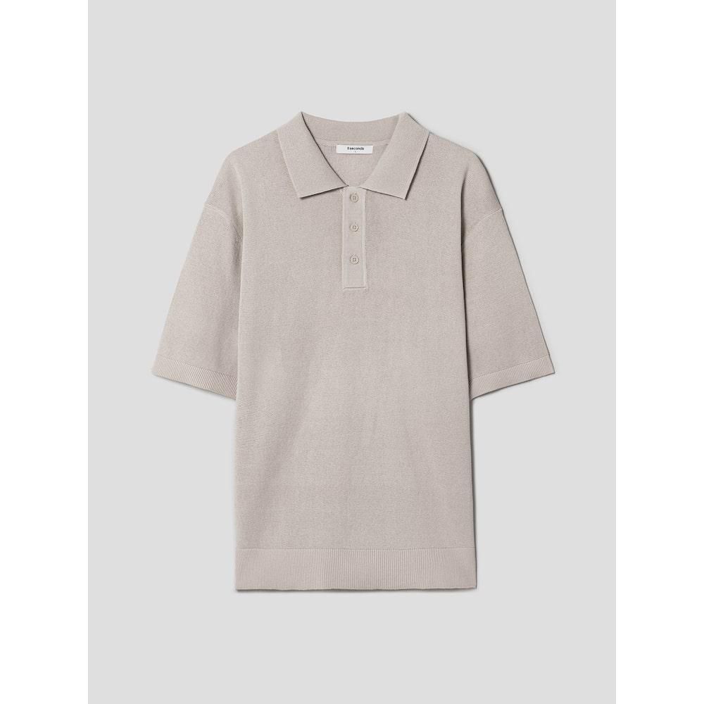 8Seconds Half Milano Collar Short Sleeve Knit Beige Beige/M