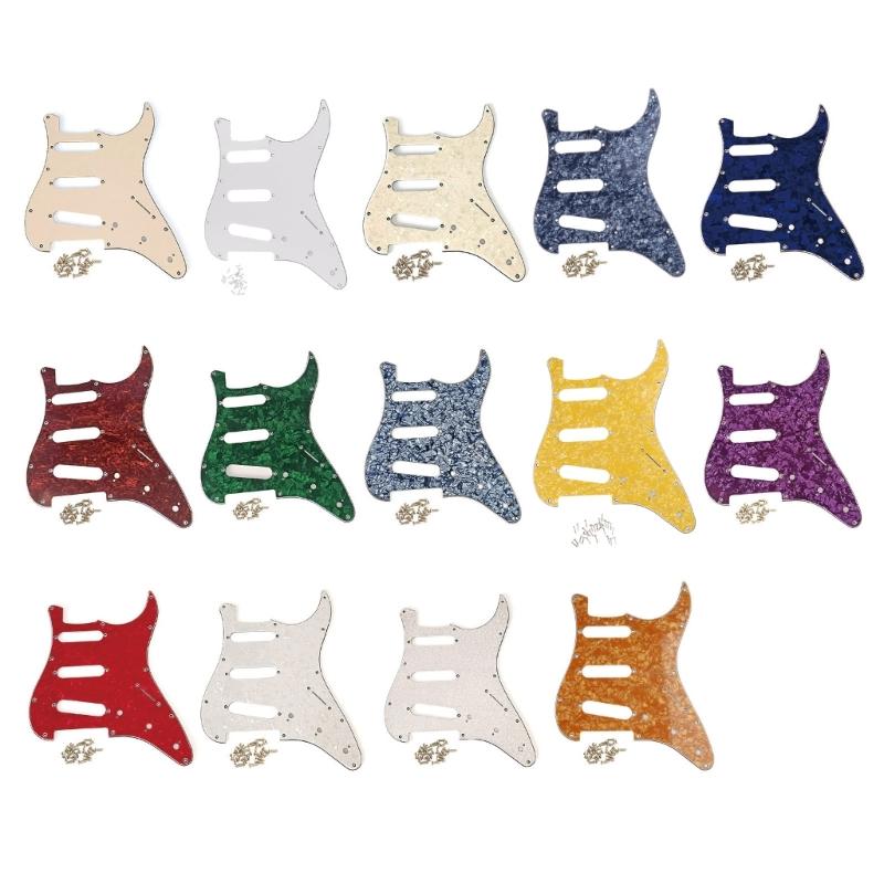 11 Holes Guitar Bass Pickguard 3 Ply Scratchplate Guitar Scratch Plate 6 Strings Guitar Musical Instrument Accessories