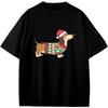 Vintage Christmas Dachshund Dog Anime Cartoon Gift Girls Boys Teens T-Shirt