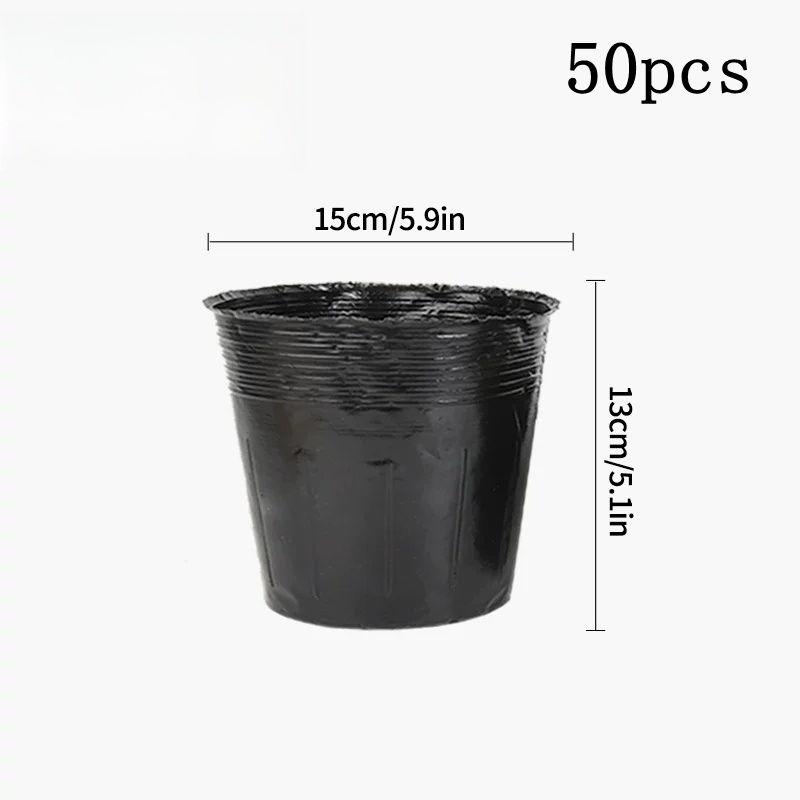 100/50Pcs Plants Nursery Pots Plastic Seeds Starter Pots W/ Holes Garden Plant Pot For Succulents Seedling Cutting Transplanting