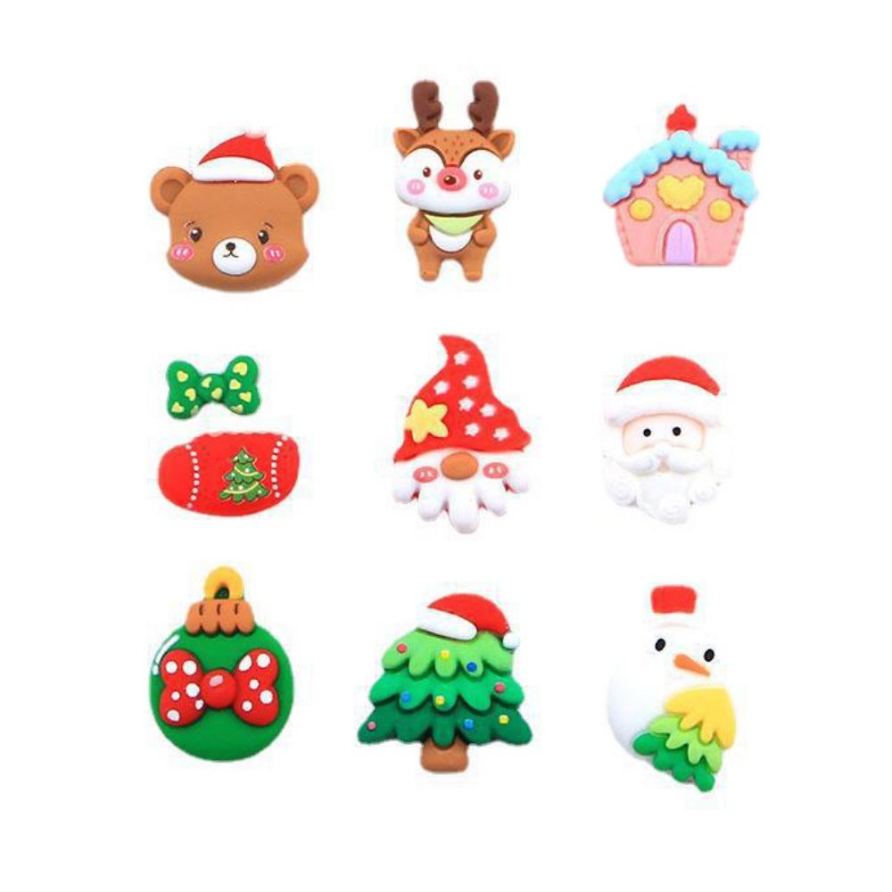 

10 шт. Рождественские украшения на холодильник ручной работы, смола, искусство, сделай сам, аксессуары из смолы, гостиная 10Pcs-Random