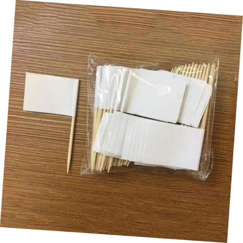 NUOLUX 200pcs Toothpick Flags, White Tags, Cup Flag Labels, Paper Flag Picks, Plant Labels, Toothpicks for Food, Plant Tags, Fruit Cake, White Flags,