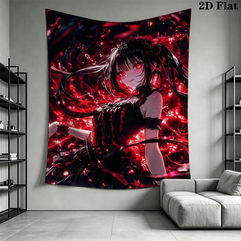 Kurumi Tokisaki Wall Tapestry Aesthetic Wall Hanging Printed Fabric Blanket Decorative Tapestries for Bedroom Living Room Home Decor