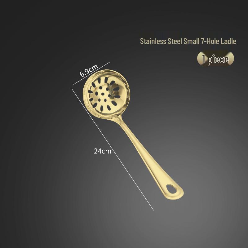 Stainless Steel Kitchen Utensil Set: Serving Spoon, Ladle, Flat Spatula, Slotted Spatula, Small Ladle