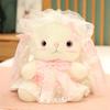 20cm Lolita Rabbit Baby Plushie White Bunny Cute Cartoon Rabbit Sitting Doll Satin Dressed Cute Animal Girls Girlfriend Gift