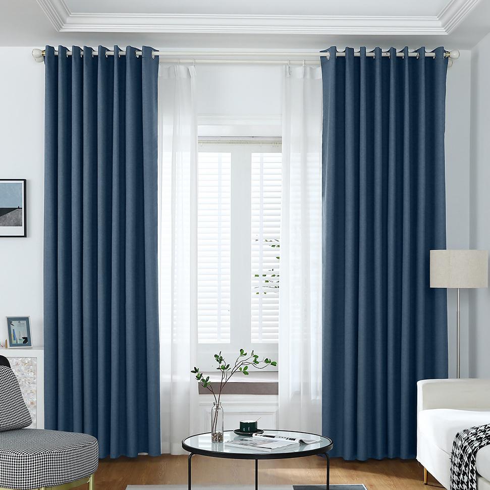 Buy Linen Blackout Curtains Grommet Thermal Insulated Energy Efficient