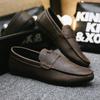 Man Casual Shoe Flat Loafers Black Leather Shoes Men Soft Moccasin Round Toe Fashionable Business Casual Shoes Size 45 Zapatos