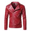 Autumn and winter men's European and American lapel leather jacket business casual zipper decorative locomotive leather jacket PY