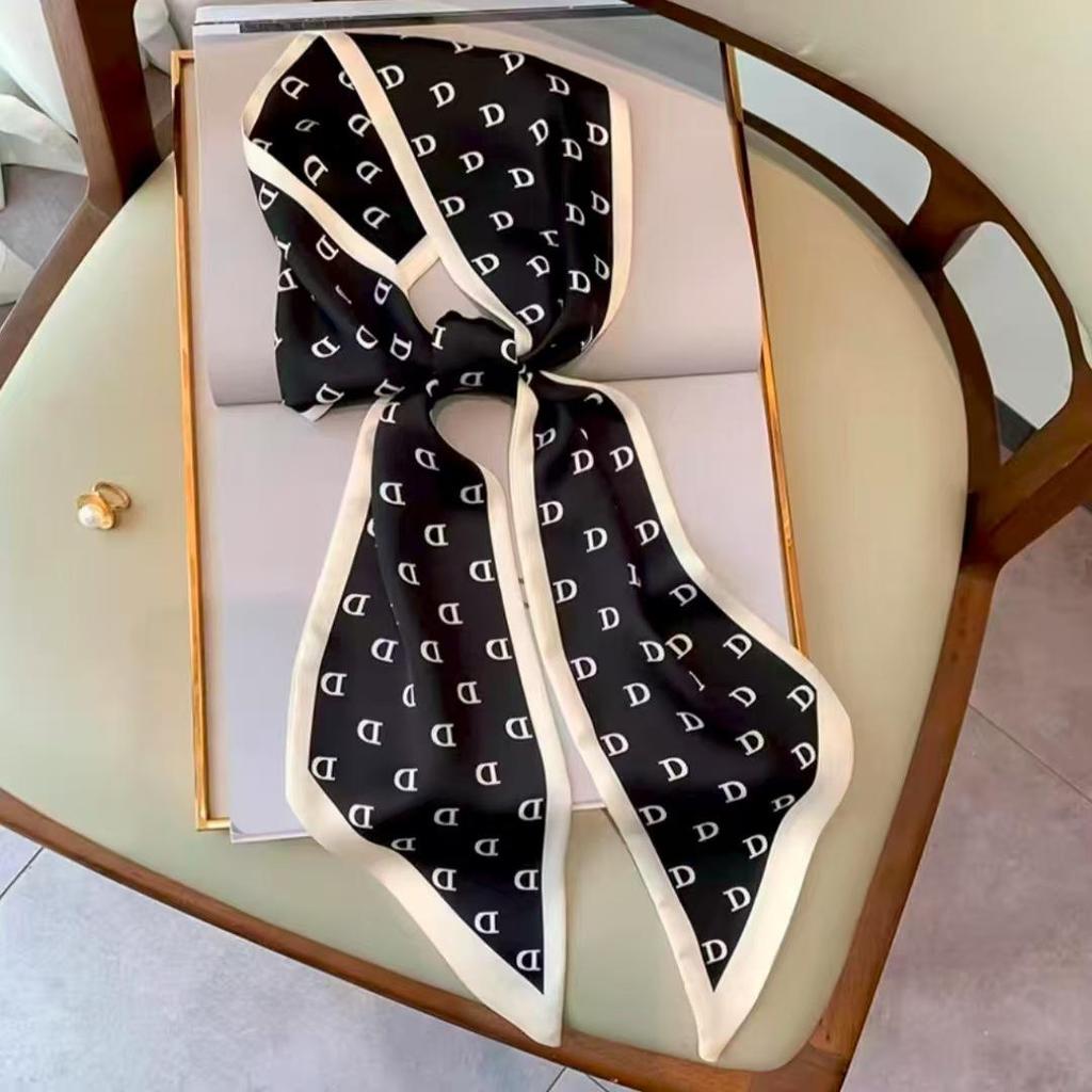 Classic Silk Feel Diagonal Scarf: Versatile Imitation Silk Neckerchief for Spring & Autumn