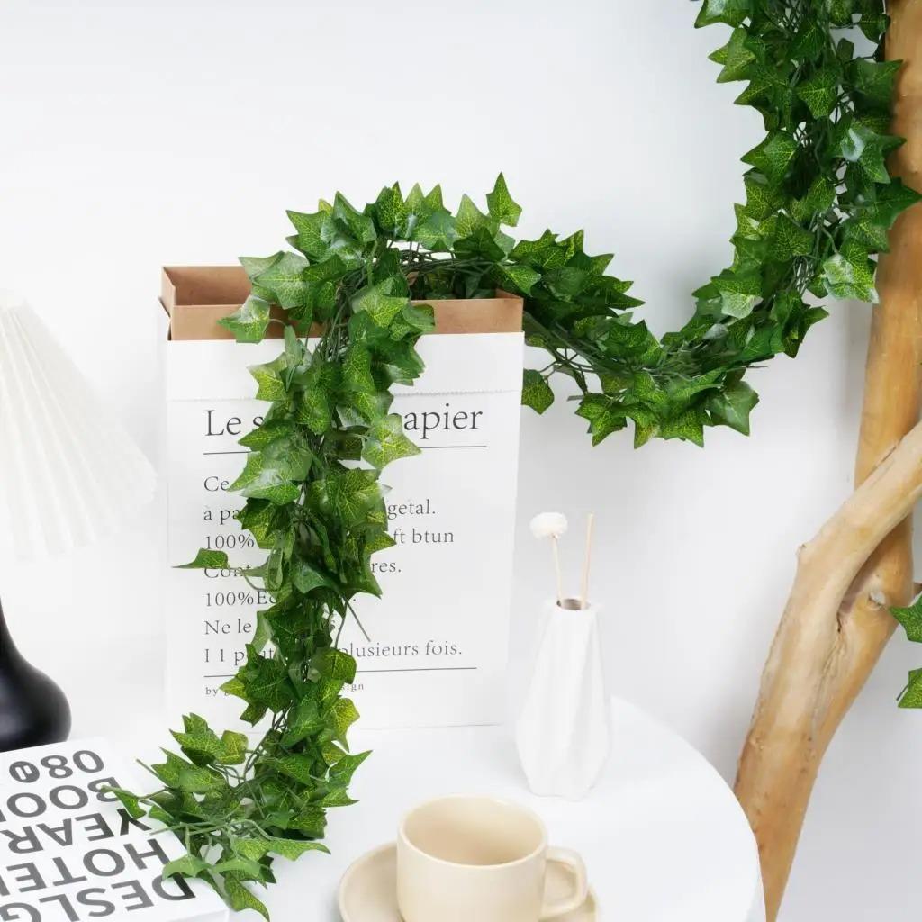 Home Decor Artificial Ivy Leaf Garland Plants Vine Fake Foliage Flowers Creeper Green 72pcs Leaf Ivy Wreath