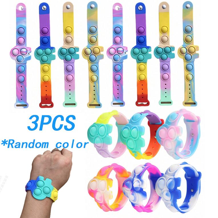 1/5PC- Pop Bubble Bracelets Kids Fidget Sensory Toy Gift Children Birthday Party Favors Goodie Bag Pinata Filler Stress Relief