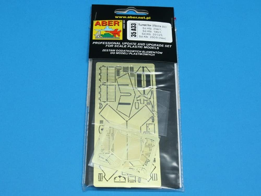 Aber 1/35 Scale German Sd.Kfz.140/1 and Sd.Kfz.234/1 Armored Reconnaissance Vehicle Turret Etching Parts (for Italeri) Plastic Model Kit Parts 35A033