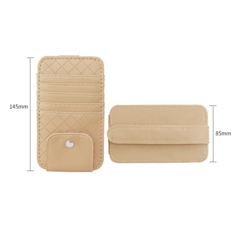 Car Sun Visor Card Holder Glasses Frame PU Leather Multi-pocket Anti-scratch Car Sun Visor Storage Bag Car Interior Accessories