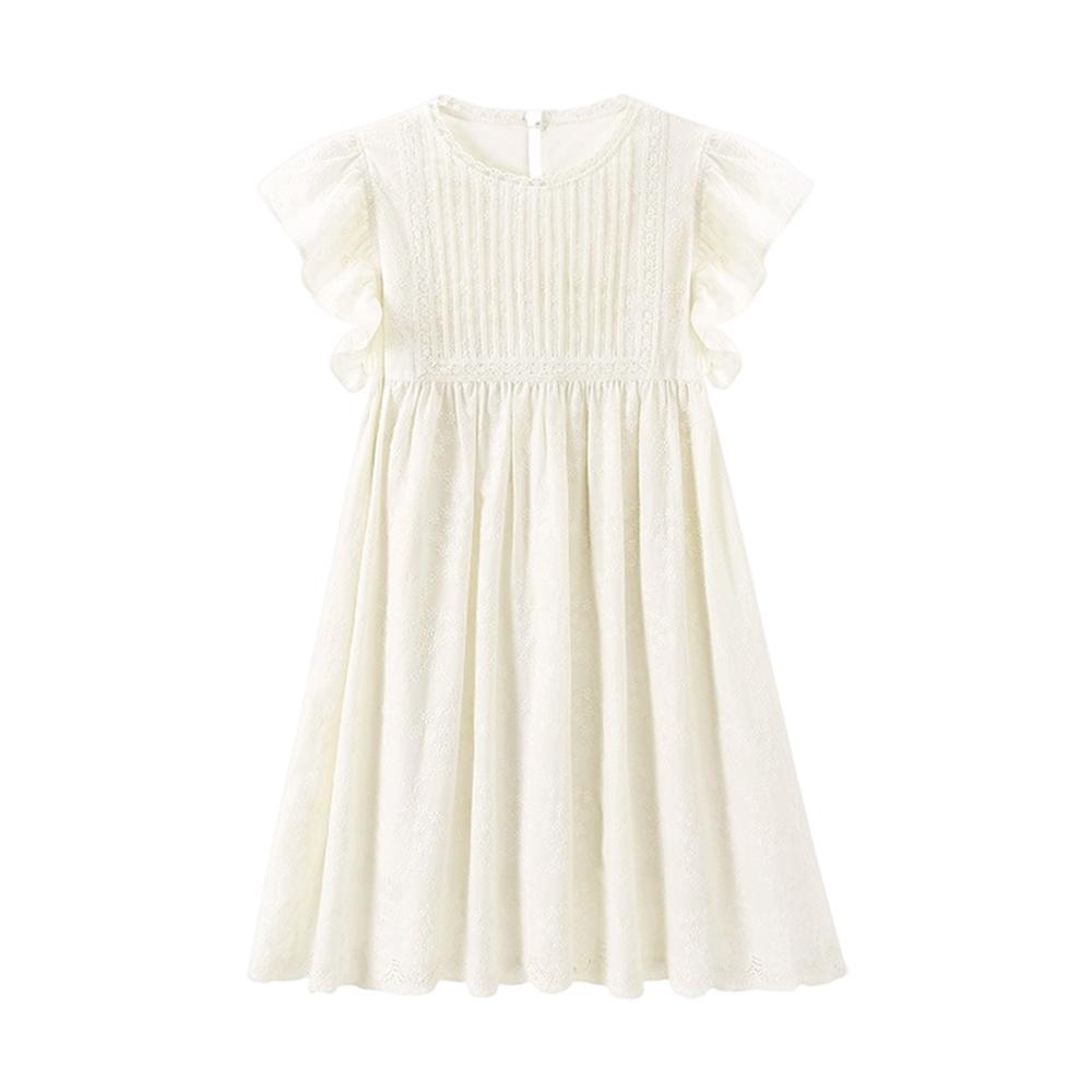Platycodon embroidered small flying sleeve dress women's summer temperament thin niche doll skirt