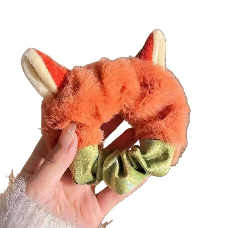 Zootopia Judy & Nick Plush Hair Tie Headband - Women's Autumn/Winter Elastic Ponytail Holder Hair Accessory