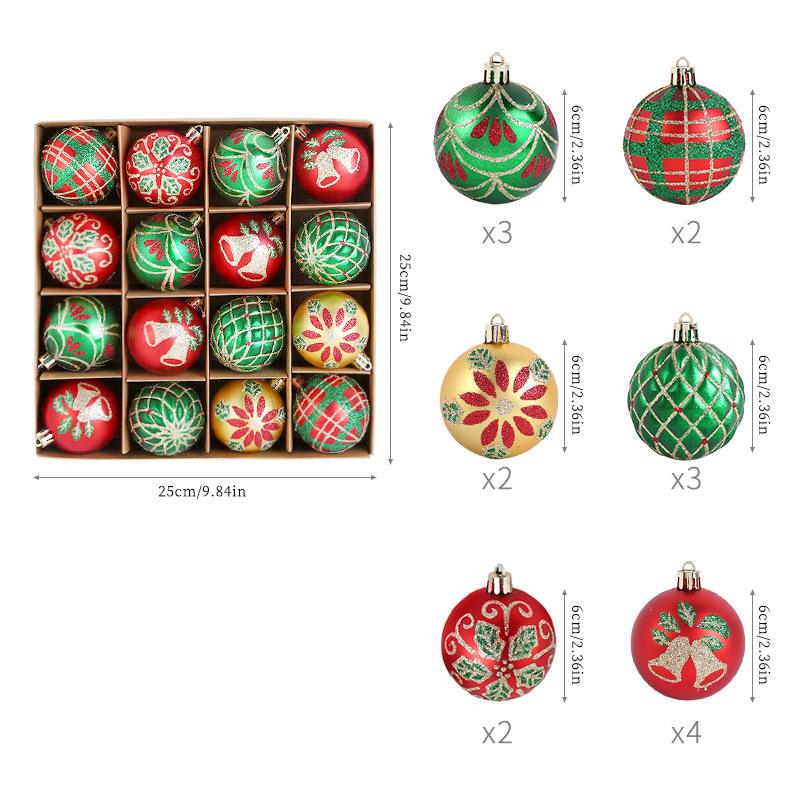 Christmas Decoration Supplies Colorful Christmas Ball Set 6CM Plastic Ball Window Decoration Christmas Tree Small Pendant