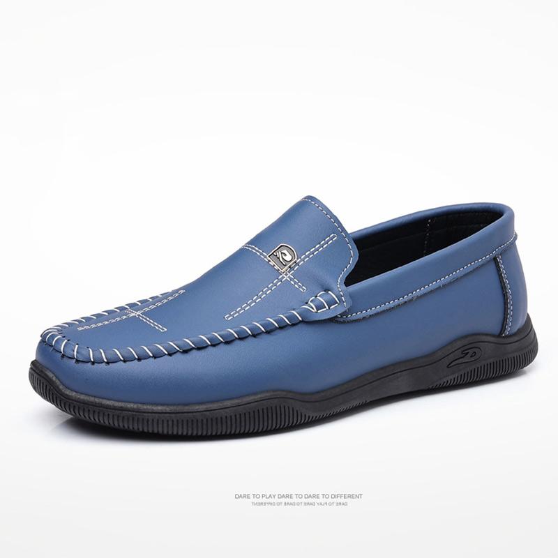 

Мужские лоферы из искусственной кожи, дышащая повседневная обувь на плоской подошве, обувь для вождения без шнуровки, модная деловая обувь, модная мужская обувь для вождения 44