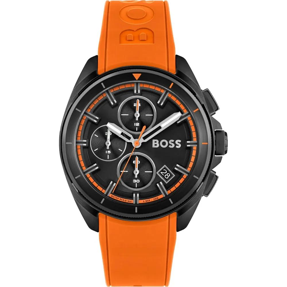BOSS Volane Black Orange Silicone/Rubber Men s Quartz Watch 1513957 чёрный