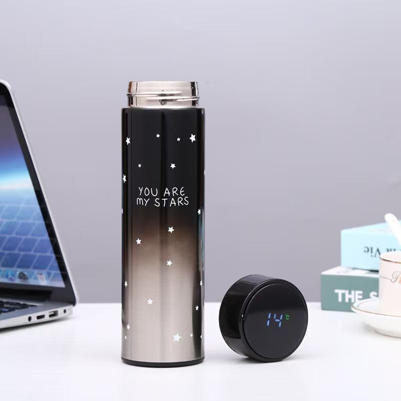 Intelligent temperature measurement stainless steel thermos cup Men's business cup Creative enterprise annual meeting cup
