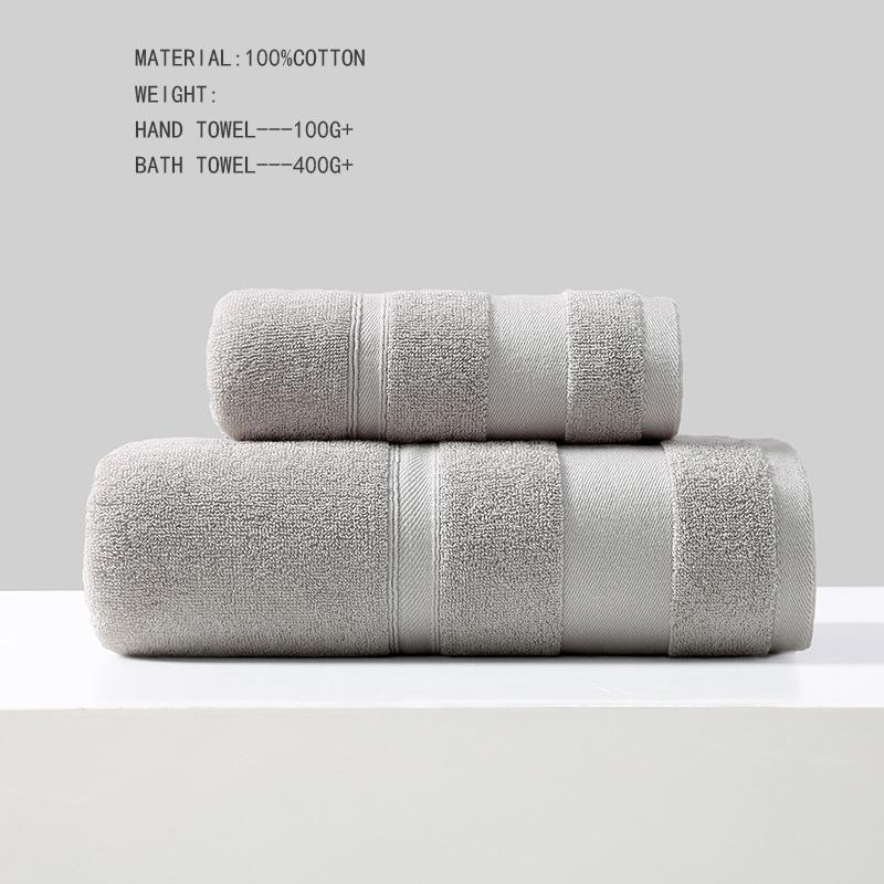 Battilo Cotton Bath Towel Soft Absorbent Face Hand Towels Luxury Hotel Spa Bathroom Towel Solid Beach Towel 2Pcs Bath Towel Set
