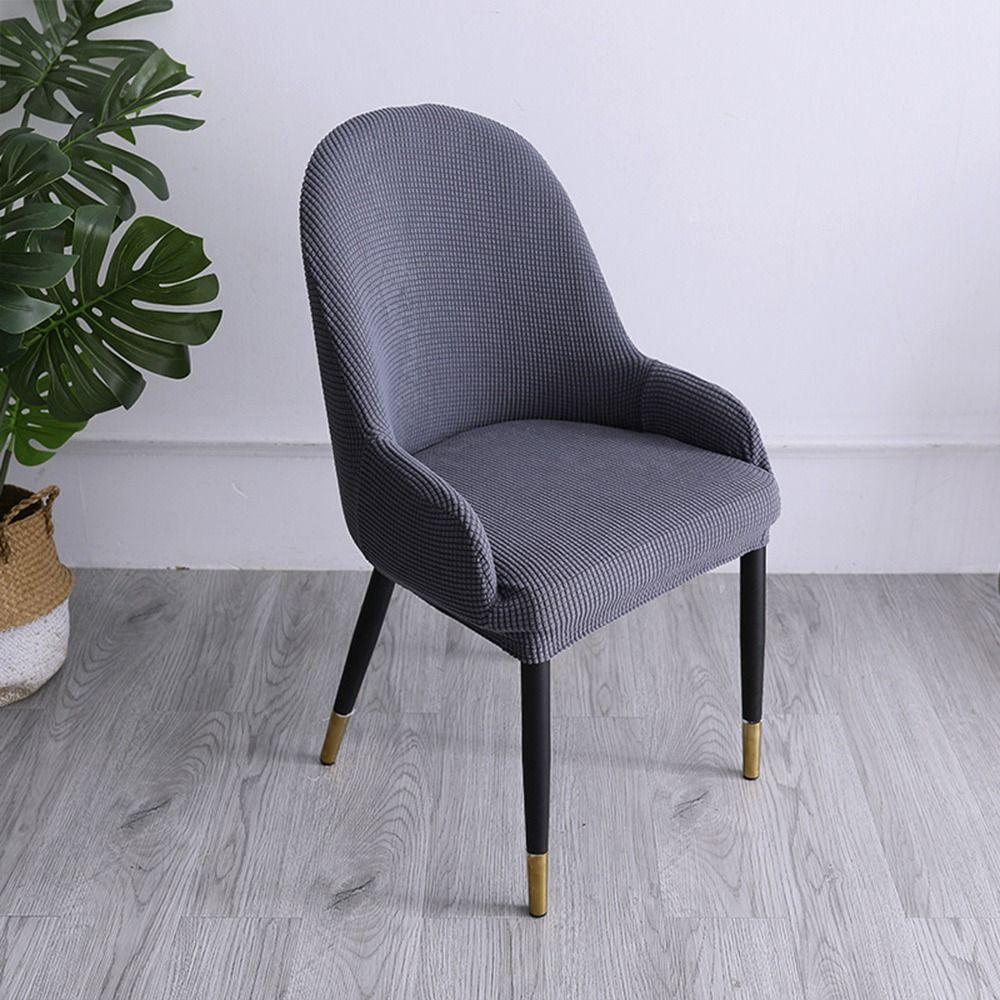 High-elastic Dining Chair Cover Curved Stool Slipcover Integrated Seat Cover for Home Decoration