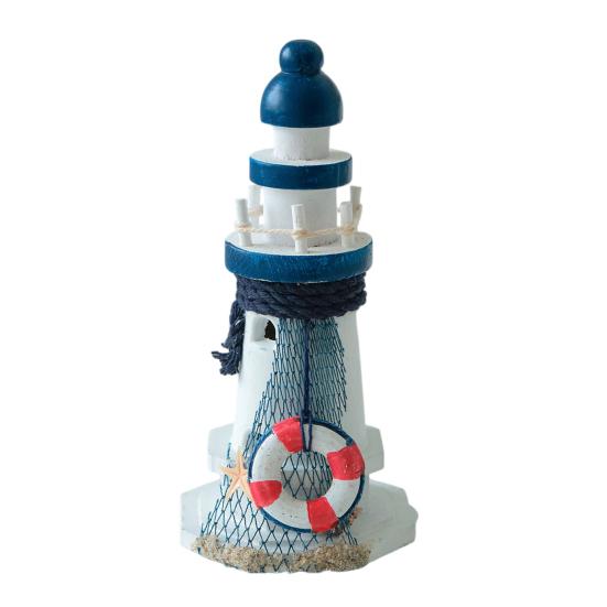 

Retro Lighthouse Ornament Handmade Rustic Wooden Lighthouse Statue Coastal Table Centerpiece for Ocean Theme Party Beach House Decor B