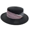 Celebrity temperament elegant pearl straw hat women's summer vacation pleated cloth flat top sunscreen visor