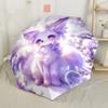 Celestial Fox Lavender Dream Art Automatic Umbrella Folding Umbrella with 8 Ribs Compact Design Travel Essential Fashionable Best for Christmas