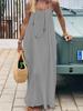2025 European Summer Women's Bohemian Backless Spaghetti Strap Beach Dress