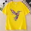 Floral Hummingbird TShirt Animal Lover Tee Bird T Shirts Trendy Short Sleeve T Shirts Unisex Ladies Summer Cotton Tshirts