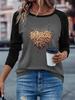 Long Sleeve T-shirt Casual Love Heart Print Graphic Winter Autumn Loose Long Sleeved Top Tee Comfortable T Shirt Women