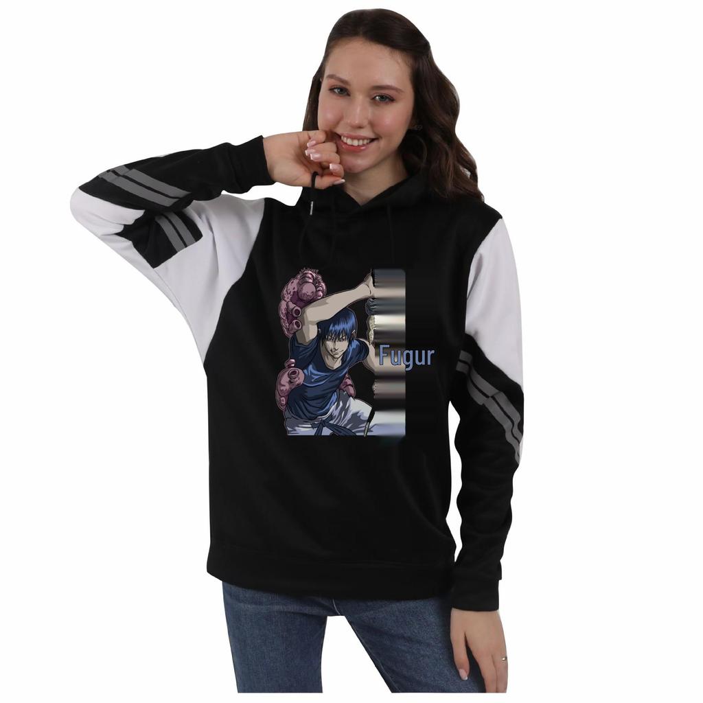 Jujutsu Kaisen Men's Patchwork Color Block Hoodie - Japanese Casual Style