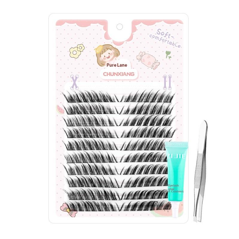 

3/5/10 рядов 3D пушистые отдельные пучки для наращивания ресниц, сегментированные, натуральный эффект лисьего глаза, макияж, отдельные накладные ресницы