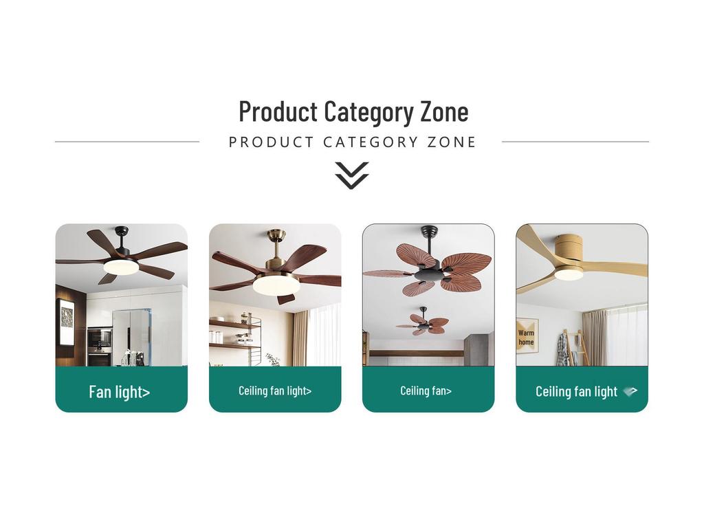 Mid-Century Walnut Ceiling Fan Light for Nordic Living Room, Bedroom, or Dining Room - Solid Wood Design