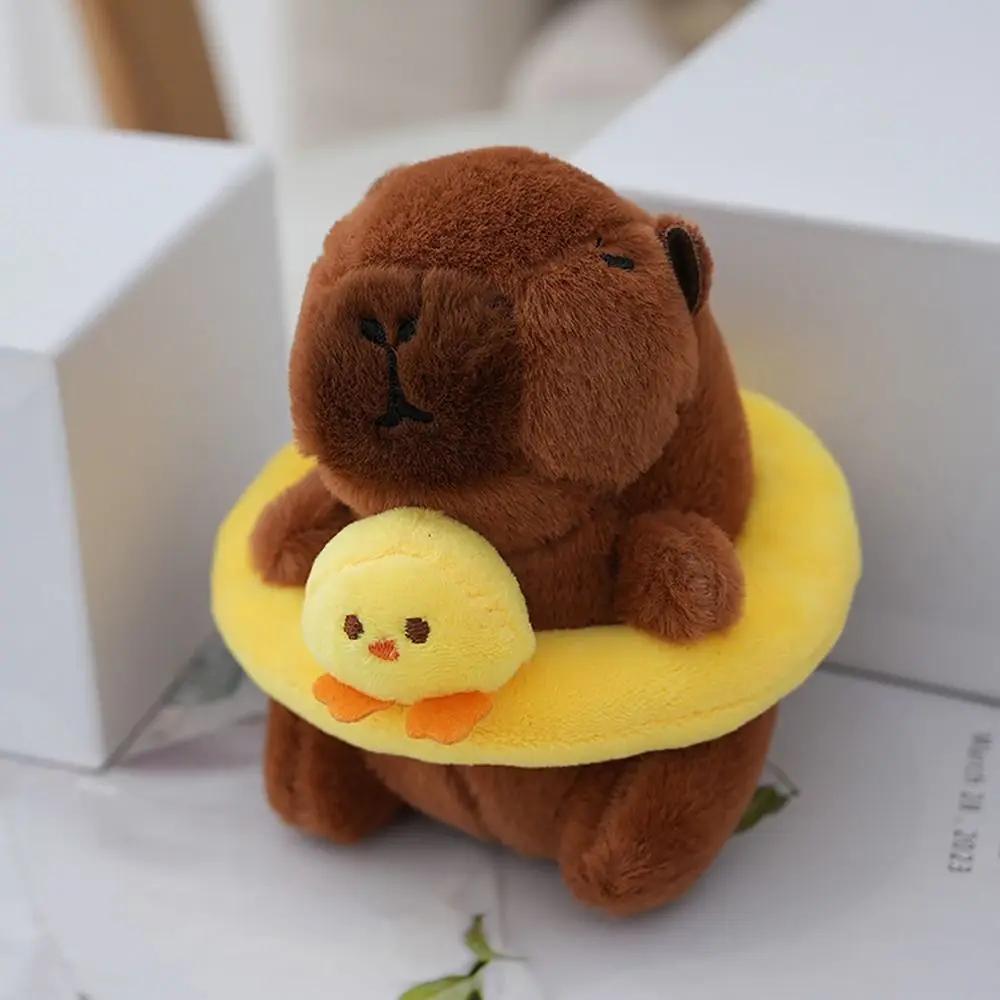 Stuffed Animals Cute Toy Capybara Bag Pendant Swimming Ring Capybara Plush Capybara Keychain Headgear Capybara Doll