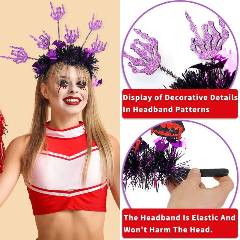 Halloween Headband, Pumpkin Spider Top Headband, Ghost Party Decoration, Funny Radial Colored Strip Headgear