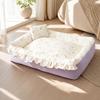 Machine Washable Thickened Rectangular Pet Bed with Removable Cover Supportive