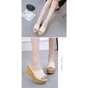 Damen Sommer Muffin mit Plateau-Absatz mit Fischmaul Bequeme Atmungsaktive Flip-Flops Strand Sandalen