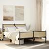 Bed Frame without Mattress Sonoma Oak Finish 140 x 200 cm Engineered Wood