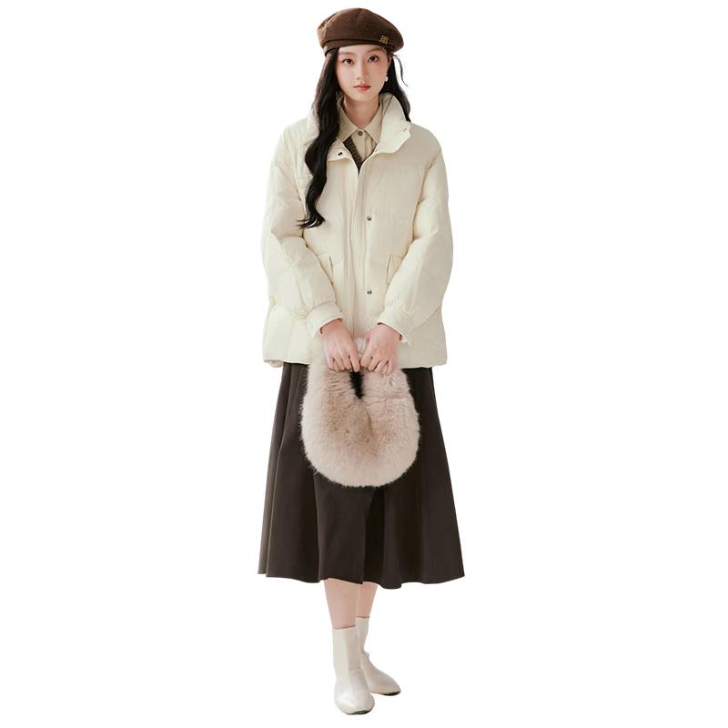 Xiangying Cream Puff Stand Collar Down Jacket S