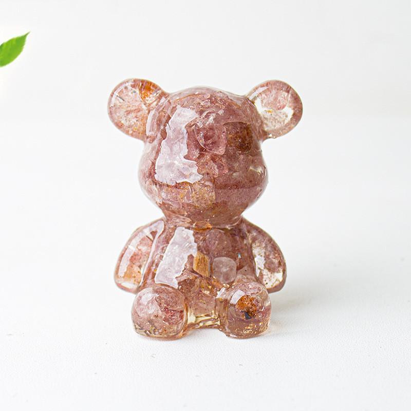 Crystal Resin Bear Sitting Figurine For Home Office Decor Gift For Friends