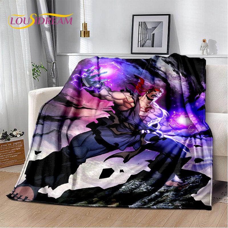 Street Fighter Retro Game Gamer Soft Plush Blanket,Flannel Blanket Throw Blanket for Living Room Bedroom Bed Sofa Picnic Cover