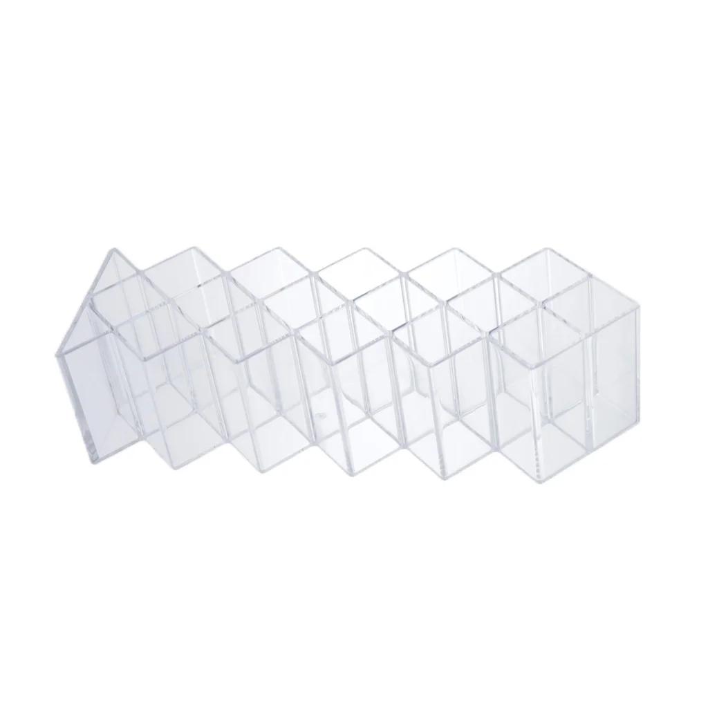 16/28 Cosmetic Lipstick Storage Box Transparent Acrylic Plastic Dormitory Desktop Multi-compartment Storage Rack