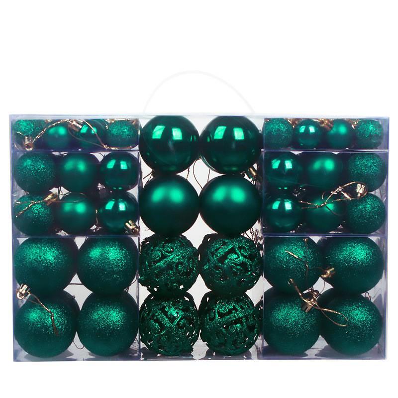 100-teiliges Set glänzender & matter rosa Weihnachtskugeln von 3-6 cm in PVC-Box